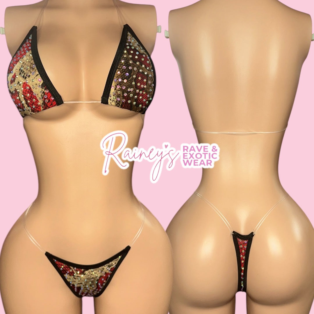 Black/Red Snake Print Naomi Set