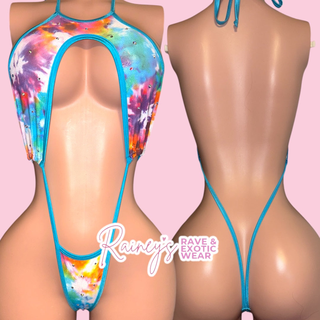 Blue Multicolored Slingshot with Halter Top