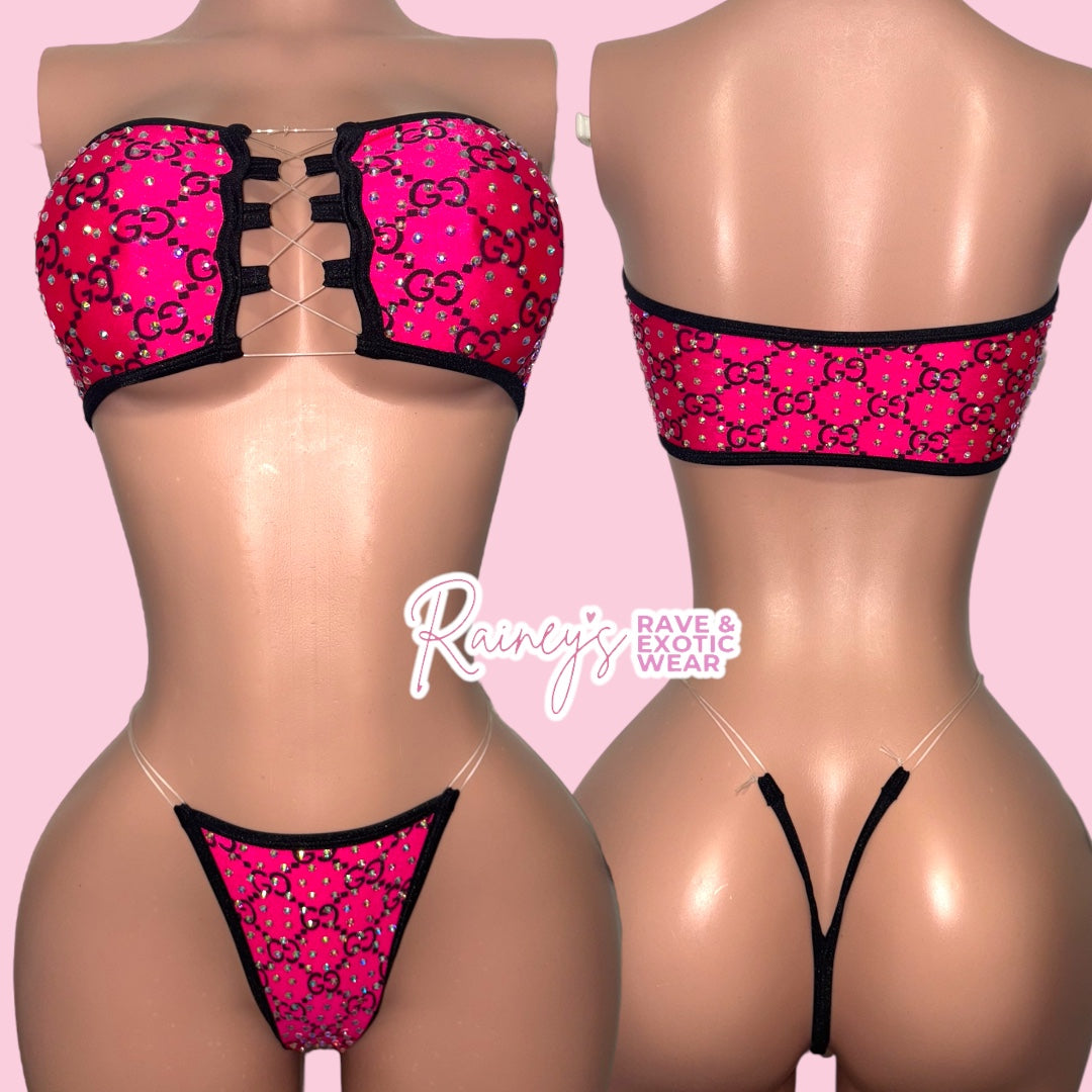 Pink/Black GG Tube Top Micro