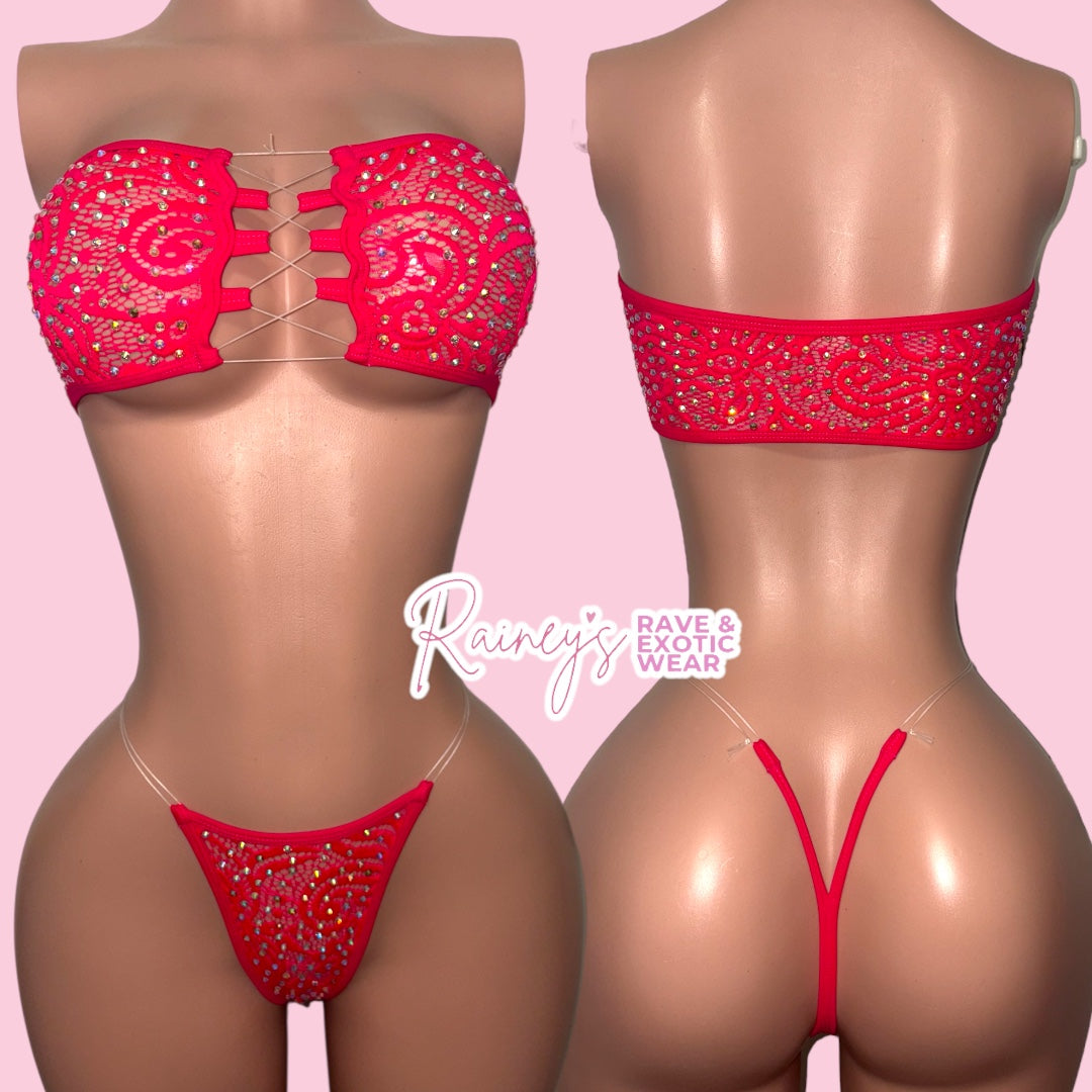 Pink Lace Tube Top Micro