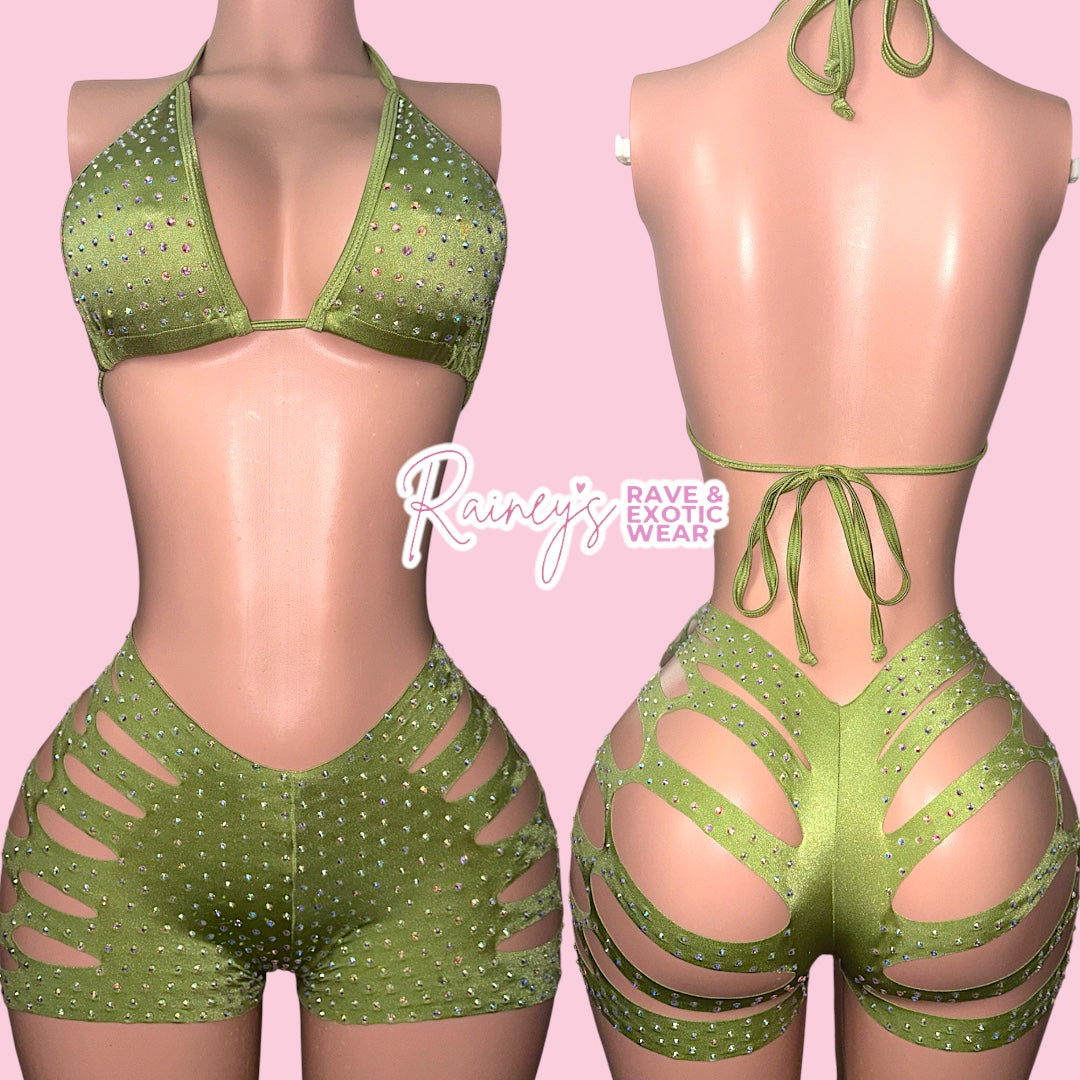 Green Melon Og Cut Shorts Set