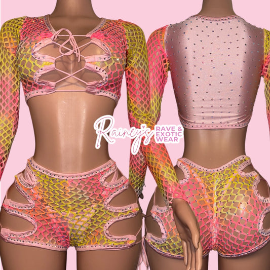 Pink Multicolored Long Sleeve Kira