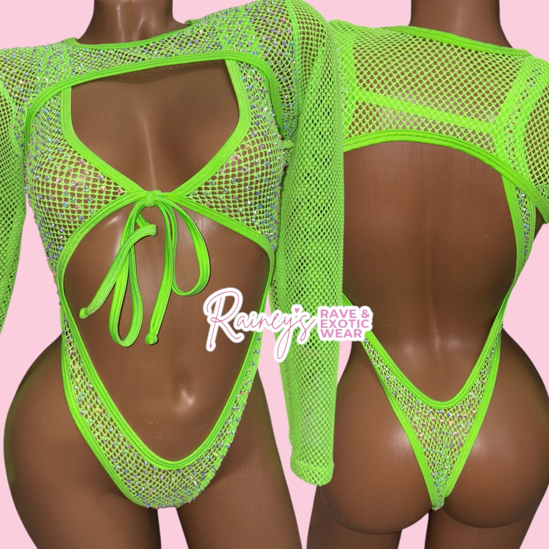 Green Fishnet Sleeves ONLY