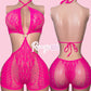 Pink Oring Fishnet Set