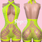 Neon Fishnet Halter Set