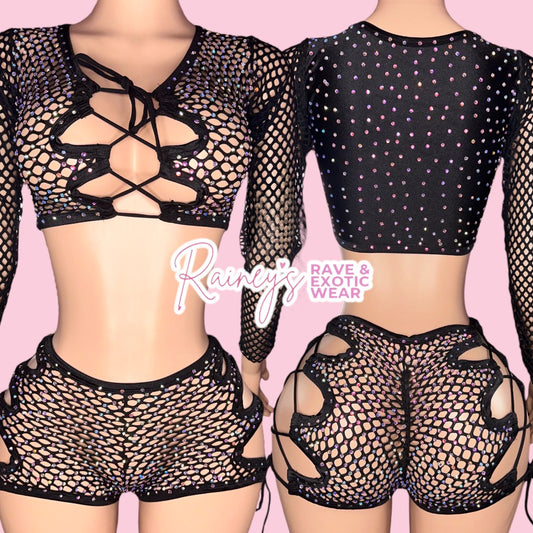 Black Fishnet Long Sleeve Kira