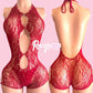 Red Fishnet Romper