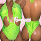 Green Cut Out One Piece Set