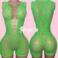 Green Lace Romper Set