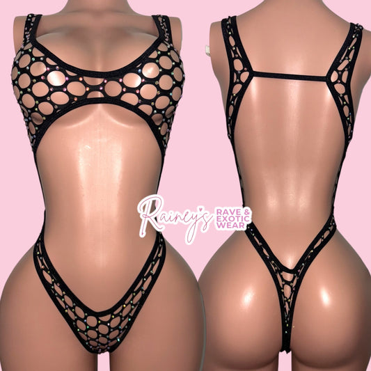 Black Fishnet Mia Set