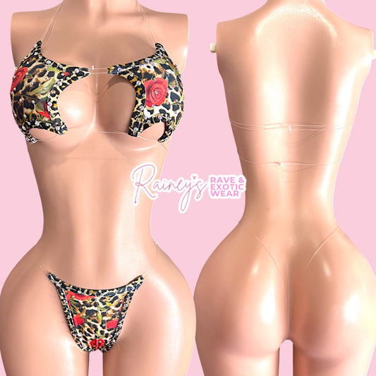 Cheetah Print Rose Star Top Micro Set