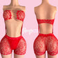 Red Fishnet Romper