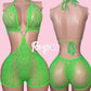 Green Oring Fishnet Set