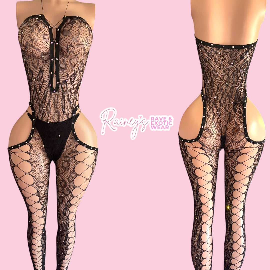 Black Fishnet Set