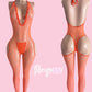 Orange Fishnet Set
