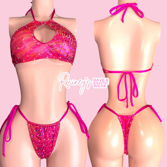 Pink Snake Tie Set