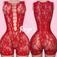 Red Lace Romper Set