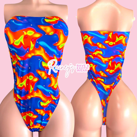 Multicolored Body Thermal Print Bodysuit