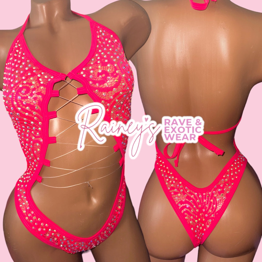 Pink Lace Aaliyah Set