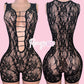 Black Lace Romper Set