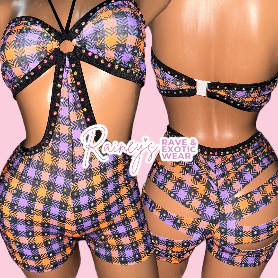 Halloween/Purple Orange Patchwork Kiara Set