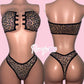 Cheetah Tube Top Thong Set