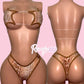 Tan Snake Star Top Thong Set