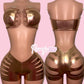 Bronze Tube Top Cut Shorts Set