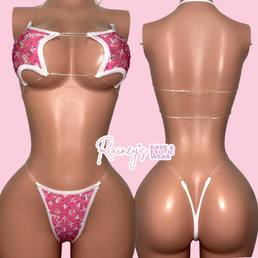 Pink/White LV Star Top Micro Set