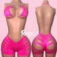 Pink Star Top Cut Shorts Set