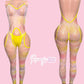 Yellow Multicolored Fishnet Set