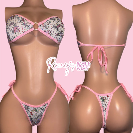 Hello Kitty Print Double Tie Set
