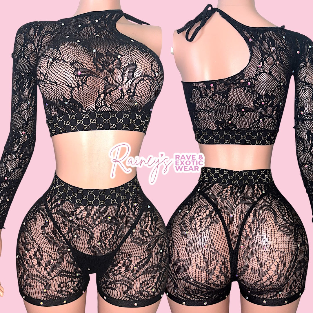 Black Fishnet GG Set (AS IS)
