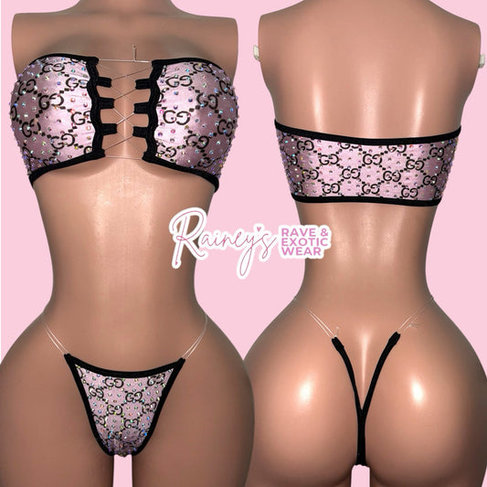 Pink/Black GG Tube Top Micro