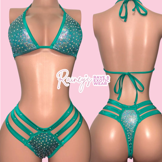 Mint Metallic Stormy Set