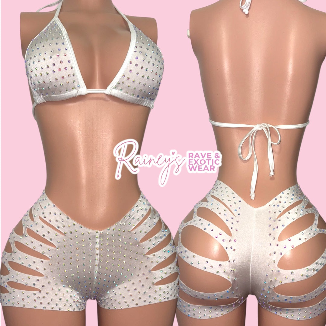 White Og Cut Shorts Set