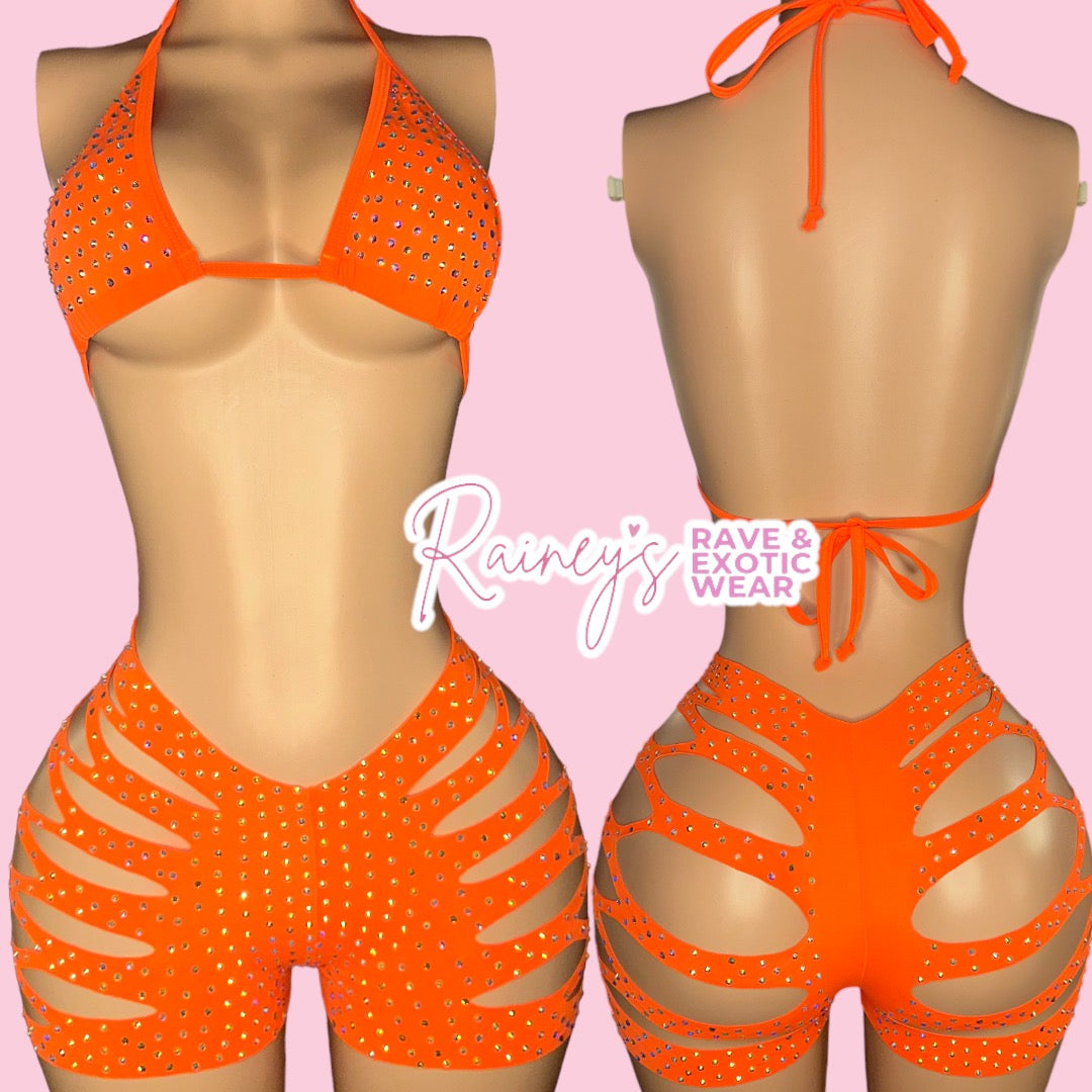 Orange Og Cut Shorts Set