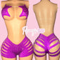 Purple Star Top Cut Shorts Set