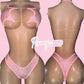 Pink (Light) Star Top Thong Set