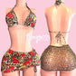 Cheetah Print Rose Skirt Set
