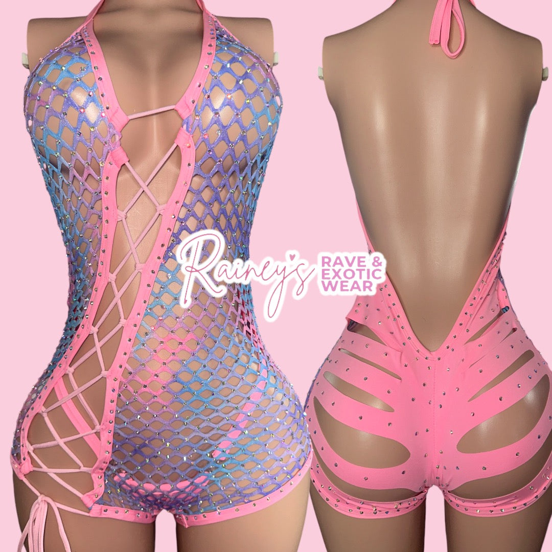 Pink/Blue Asia Romper Set