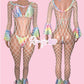 White/Multicolored Dior Fishnet Set