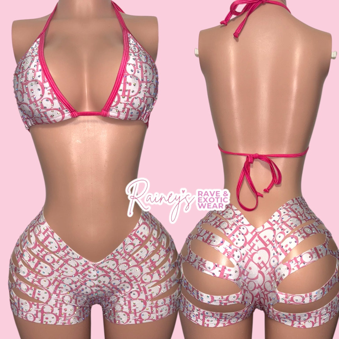 Pink Dior Og Cut Shorts Set