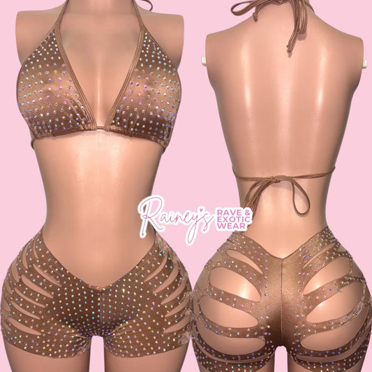 Brown OG Cut Shorts Set