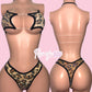 Cheetah Print Star Top Thong Set