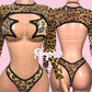 Cheetah Print Star Top Thong Set