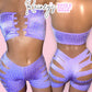 Lavender Tube Top Cut Shorts Set