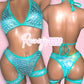 Mint Metallic Capri Set