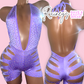 Purple/Lavender One Piece Cut Shorts Set