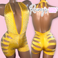 Yellow One Piece Cut Shorts Set